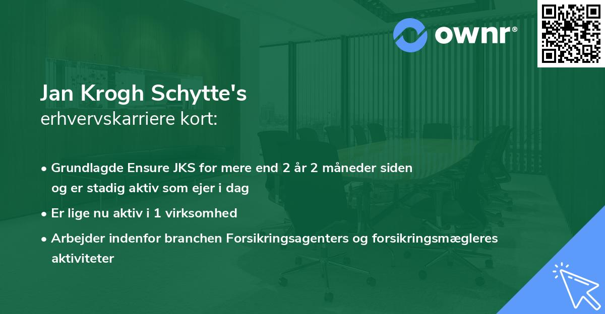 Jan Krogh Schytte's erhvervskarriere kort