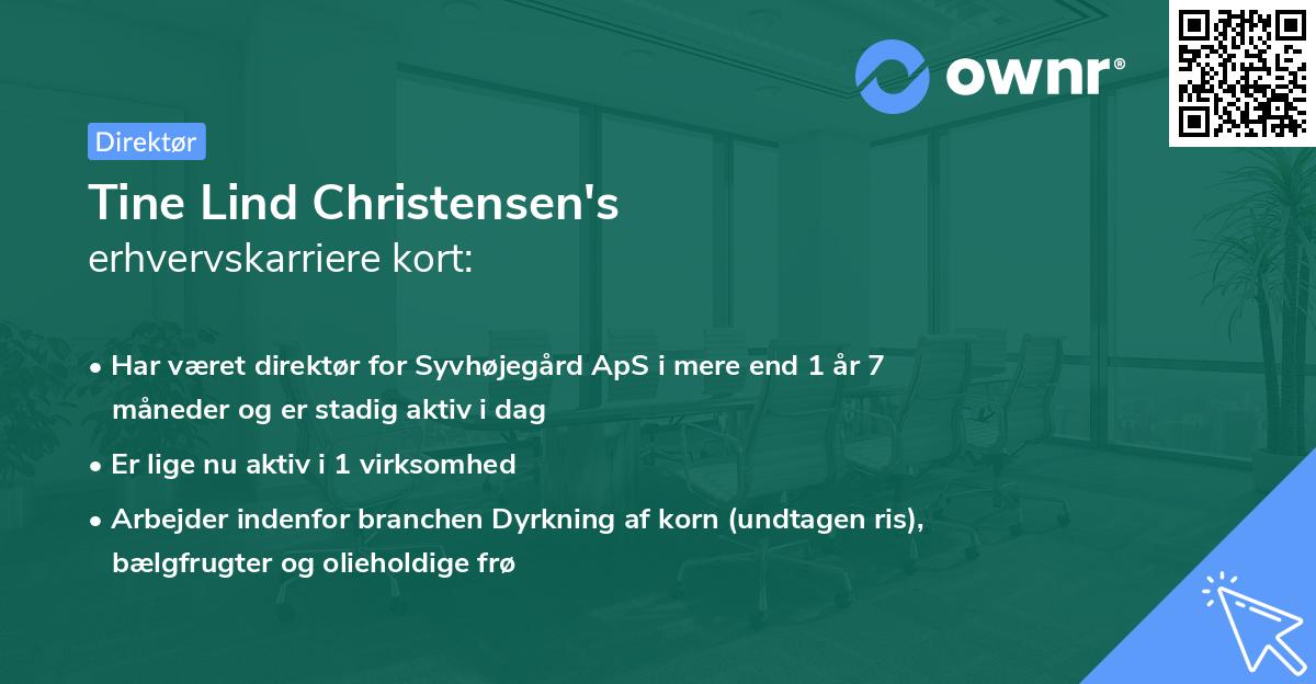 Tine Lind Christensen's erhvervskarriere kort