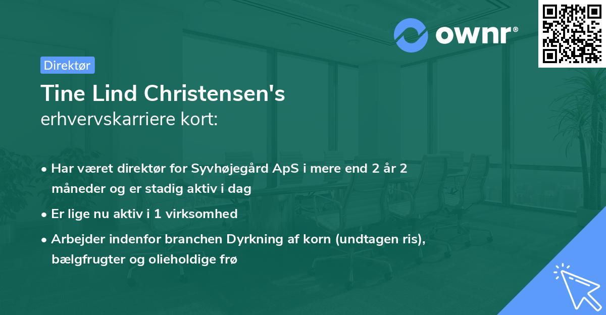 Tine Lind Christensen's erhvervskarriere kort