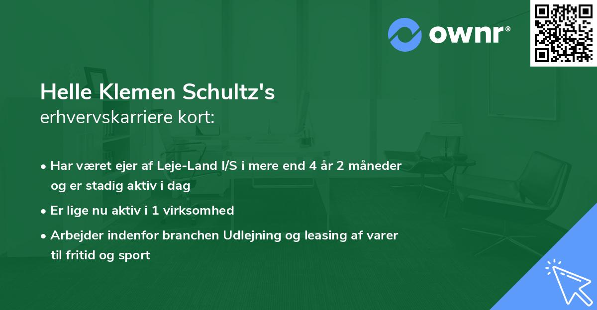 Helle Klemen Schultz's erhvervskarriere kort