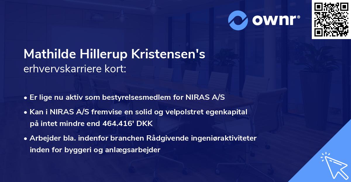 Mathilde Hillerup Kristensen's erhvervskarriere kort