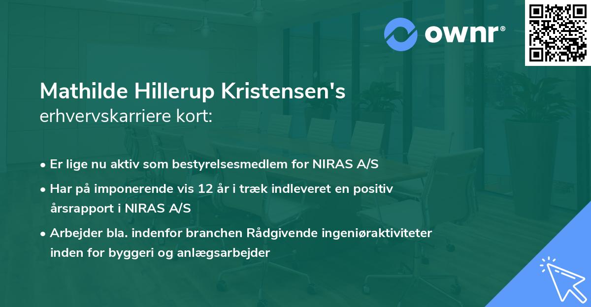Mathilde Hillerup Kristensen's erhvervskarriere kort