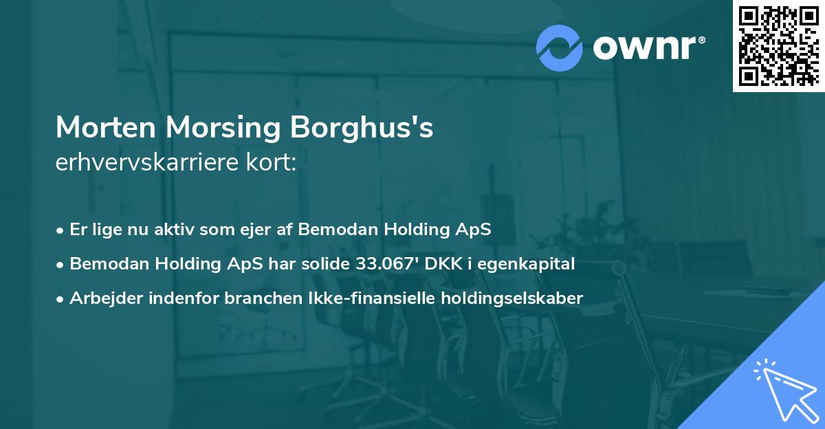 Morten Morsing Borghus's erhvervskarriere kort