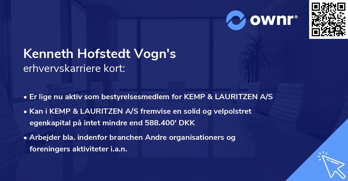 Kenneth Hofstedt Vogn's erhvervskarriere kort
