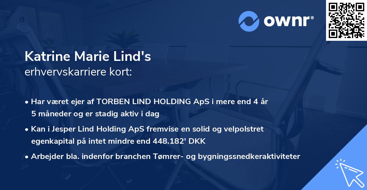 Katrine Marie Lind's erhvervskarriere kort