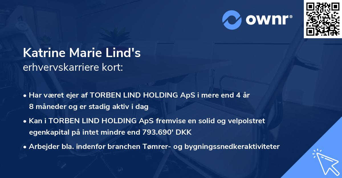 Katrine Marie Lind's erhvervskarriere kort