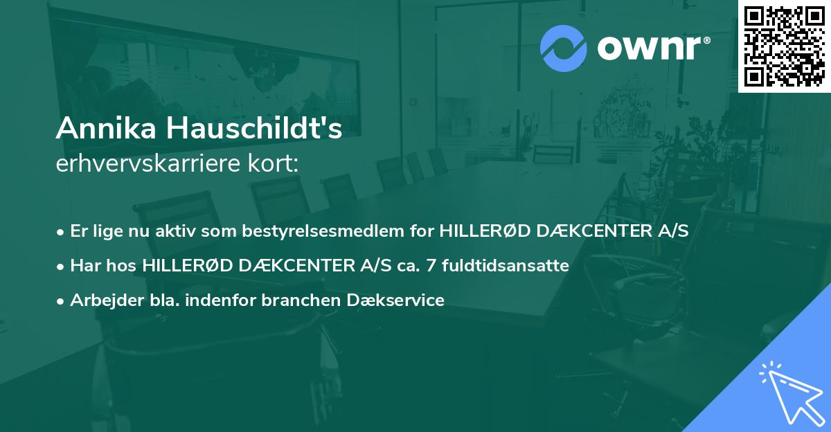 Annika Hauschildt's erhvervskarriere kort