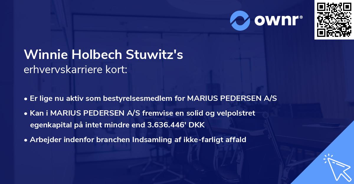 Winnie Holbech Stuwitz's erhvervskarriere kort