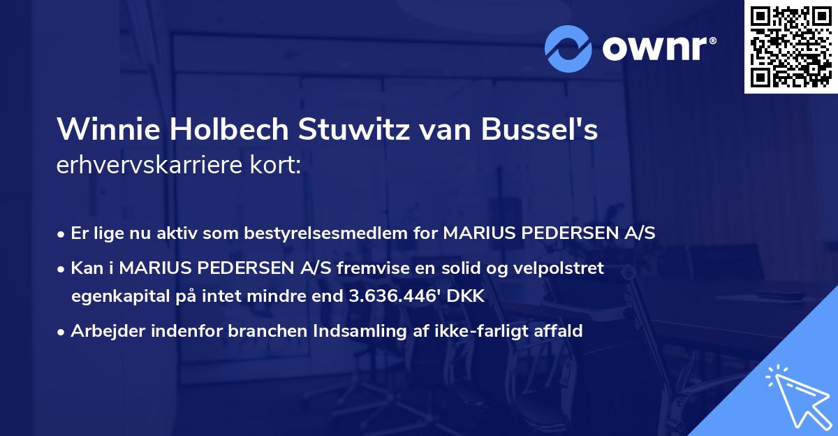 Winnie Holbech Stuwitz van Bussel's erhvervskarriere kort