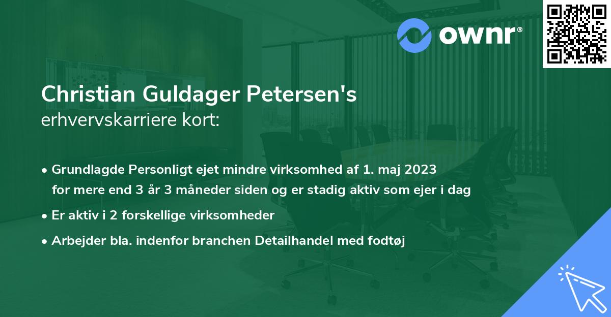Christian Guldager Petersen's erhvervskarriere kort