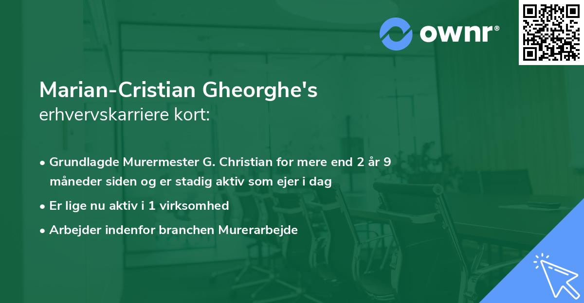 Marian-Cristian Gheorghe's erhvervskarriere kort
