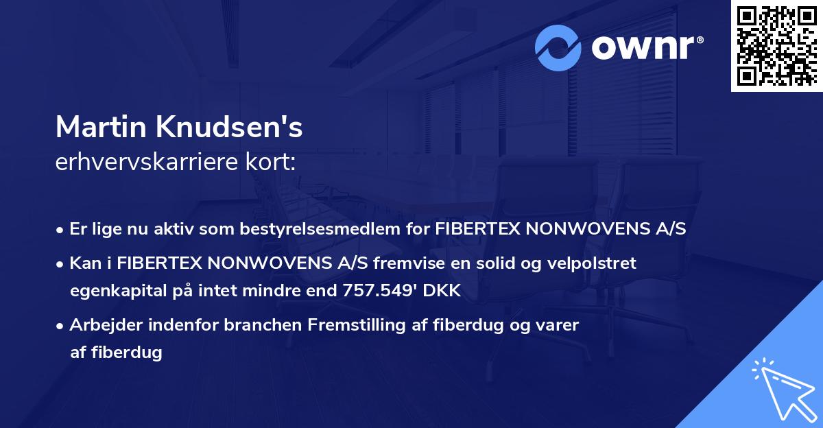 Martin Knudsen's erhvervskarriere kort