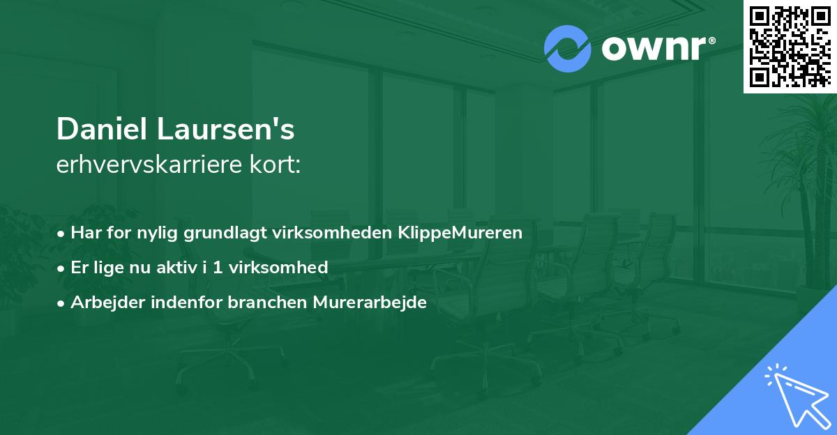 Daniel Laursen's erhvervskarriere kort