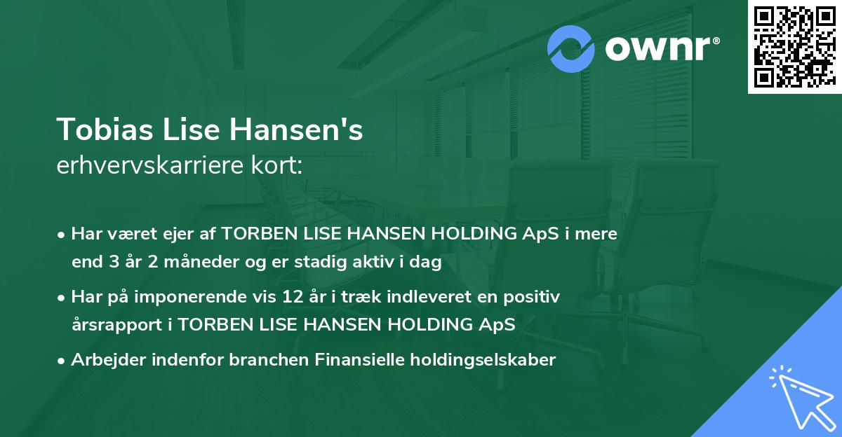 Tobias Lise Hansen's erhvervskarriere kort