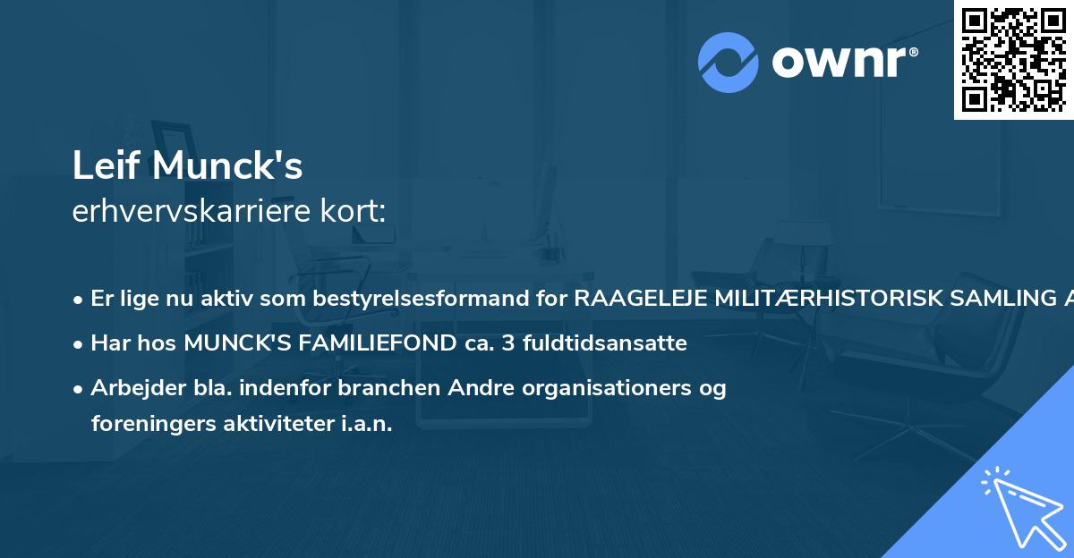 Leif Munck's erhvervskarriere kort