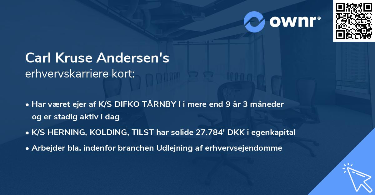 Carl Kruse Andersen's erhvervskarriere kort