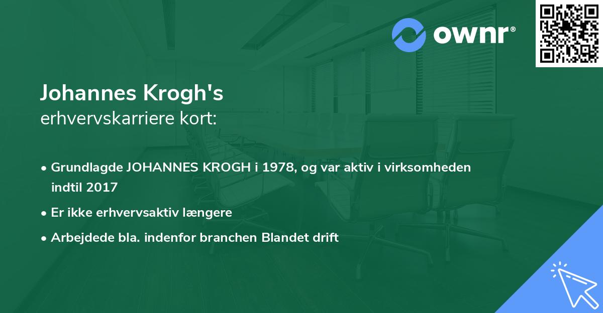 Johannes Krogh's erhvervskarriere kort