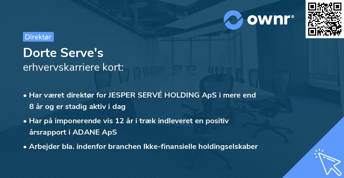 Dorte Serve's erhvervskarriere kort