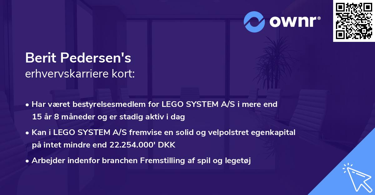 Berit Pedersen's erhvervskarriere kort