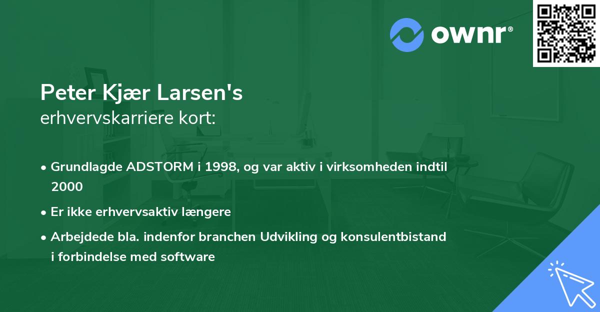 Peter Kjær Larsen's erhvervskarriere kort