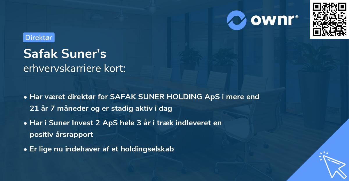 Safak Suner's erhvervskarriere kort