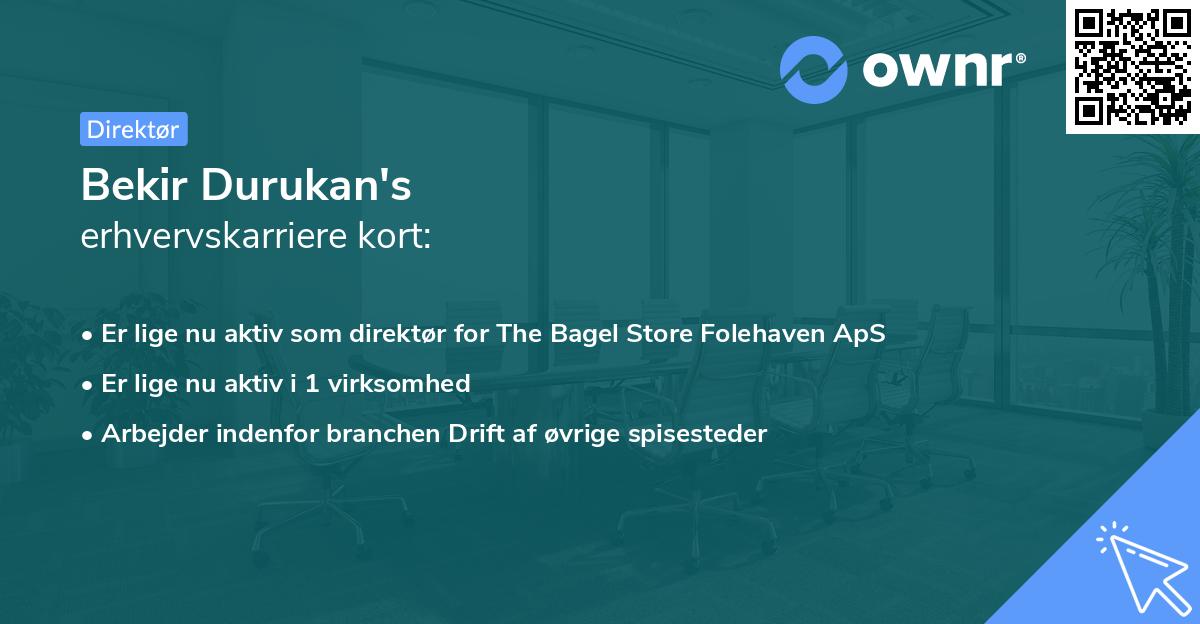 Bekir Durukan's erhvervskarriere kort