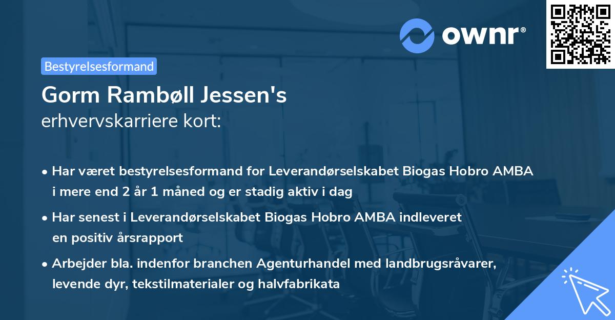 Gorm Rambøll Jessen's erhvervskarriere kort