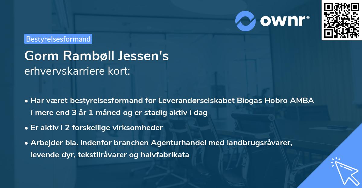 Gorm Rambøll Jessen's erhvervskarriere kort