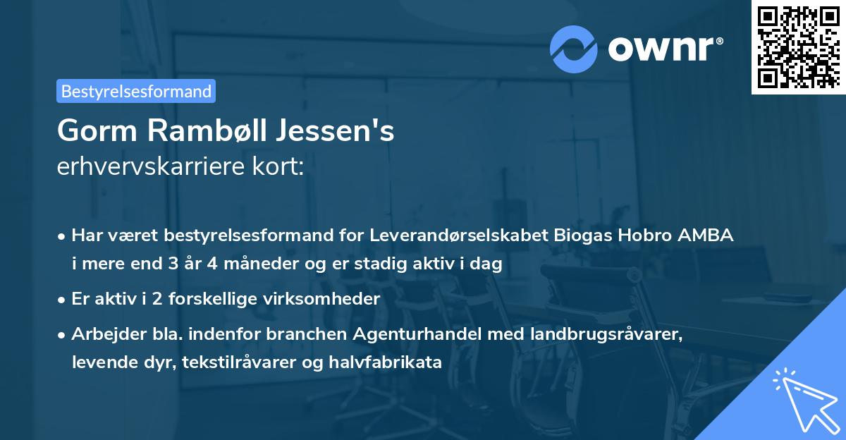 Gorm Rambøll Jessen's erhvervskarriere kort