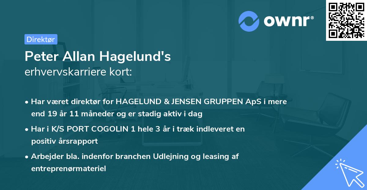 Peter Allan Hagelund's erhvervskarriere kort