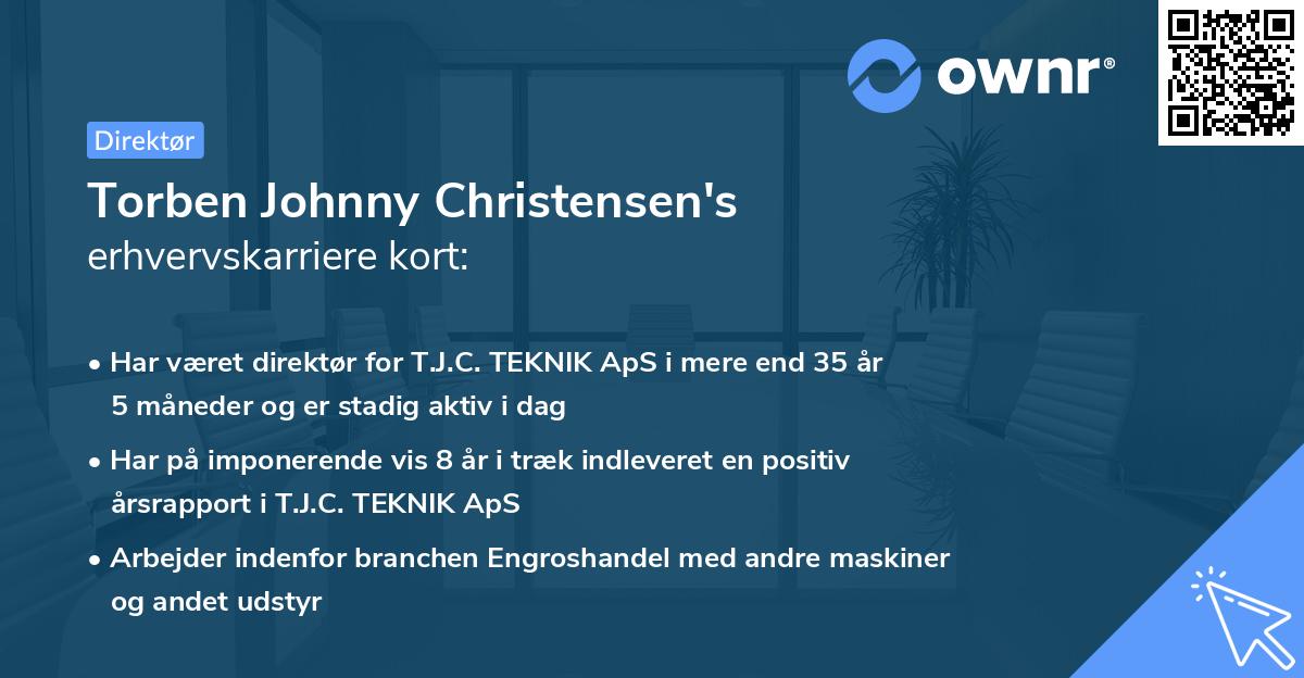 Torben Johnny Christensen's erhvervskarriere kort