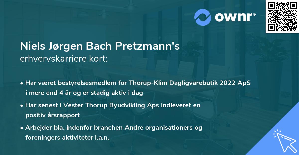 Niels Jørgen Bach Pretzmann's erhvervskarriere kort