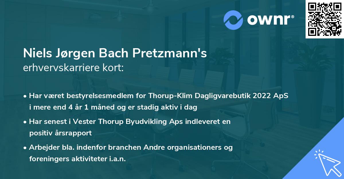 Niels Jørgen Bach Pretzmann's erhvervskarriere kort