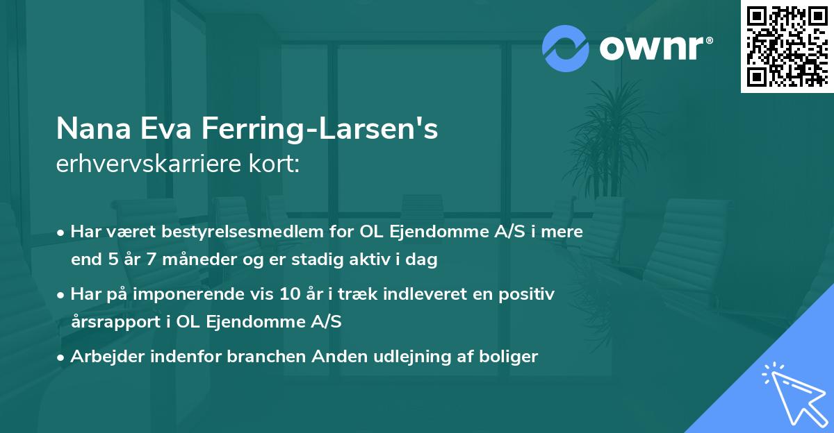 Nana Eva Ferring-Larsen's erhvervskarriere kort