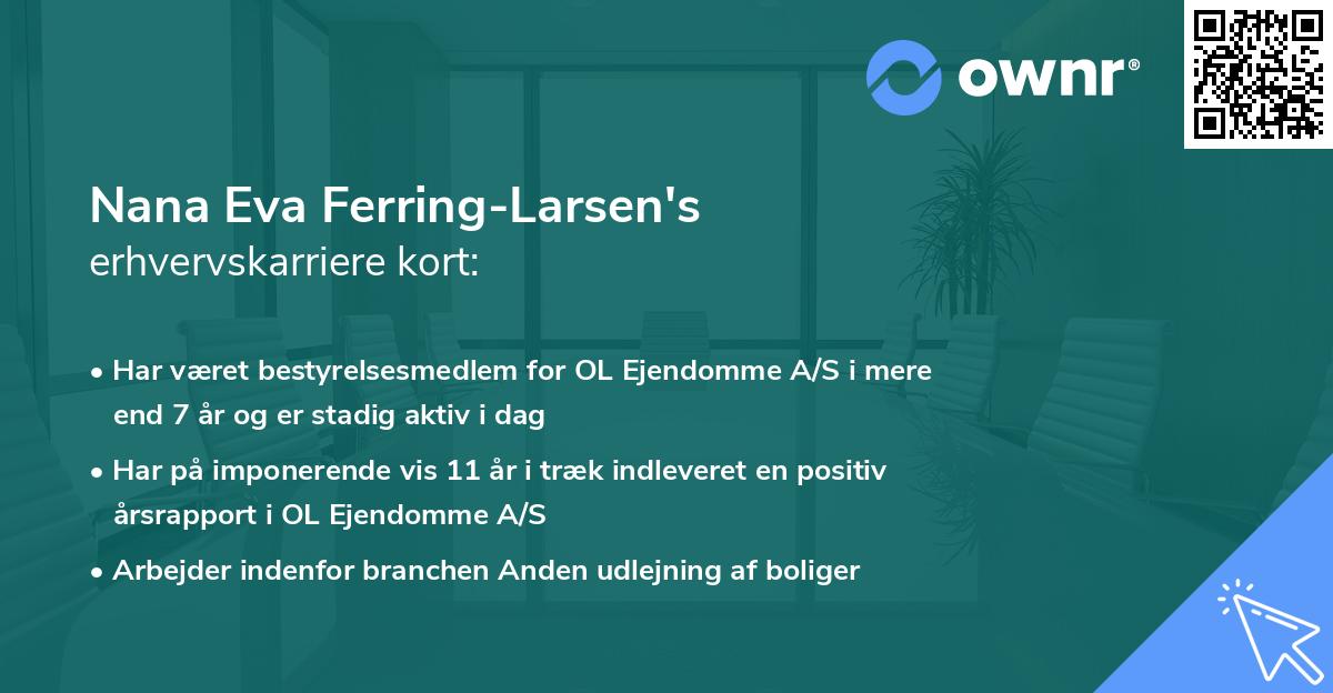 Nana Eva Ferring-Larsen's erhvervskarriere kort