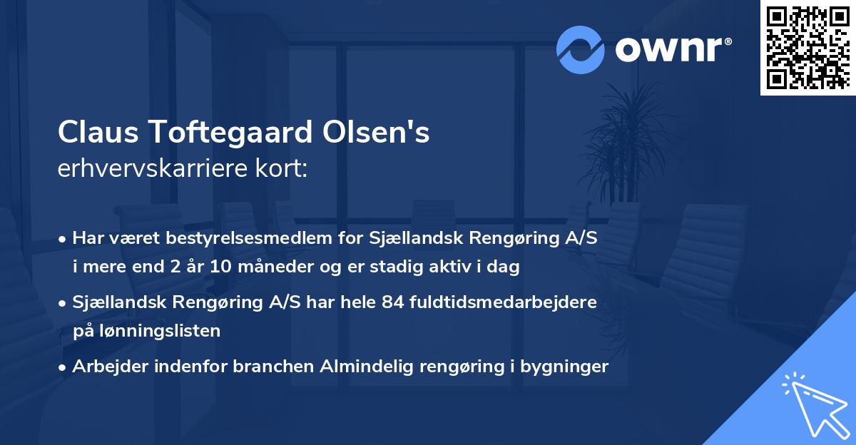 Claus Toftegaard Olsen's erhvervskarriere kort