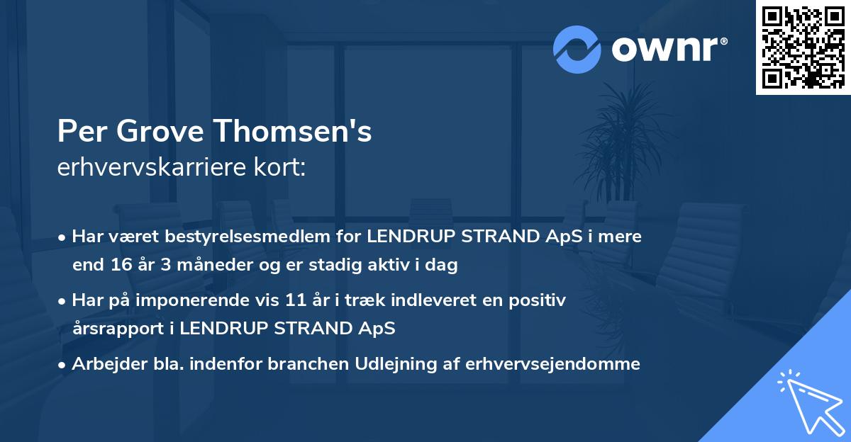 Per Grove Thomsen's erhvervskarriere kort