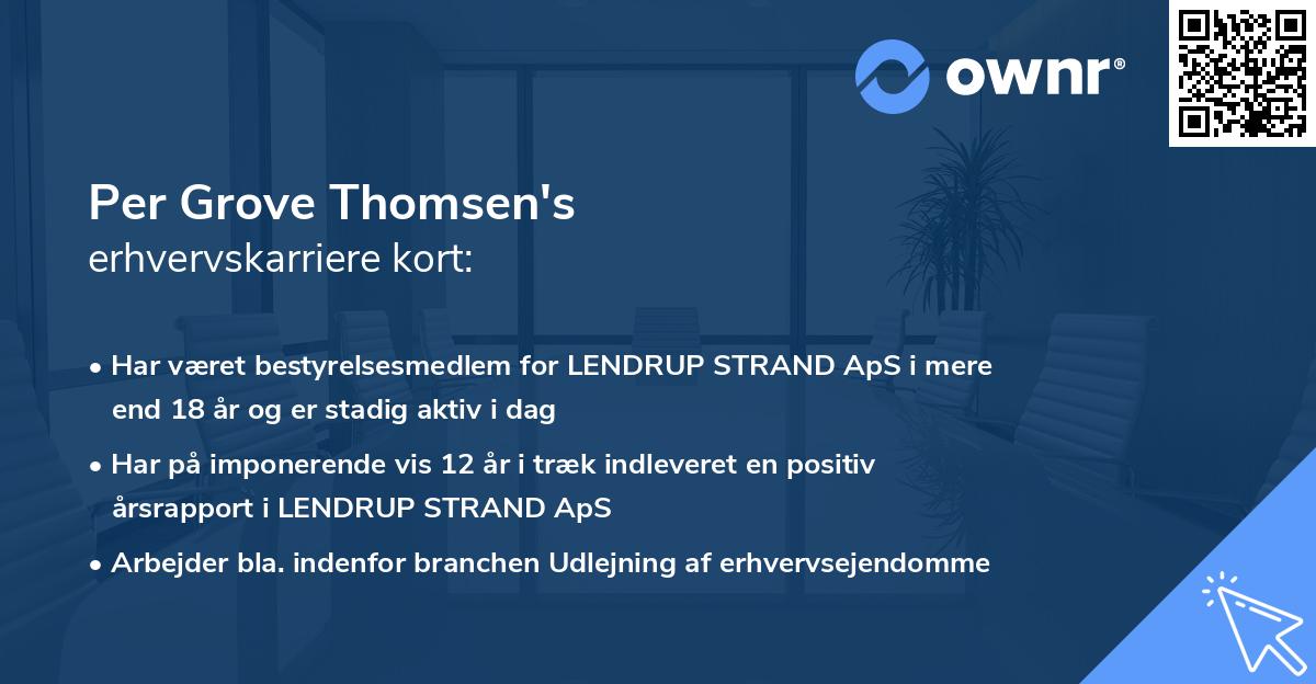 Per Grove Thomsen's erhvervskarriere kort