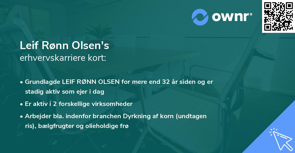 Leif Rønn Olsen's erhvervskarriere kort