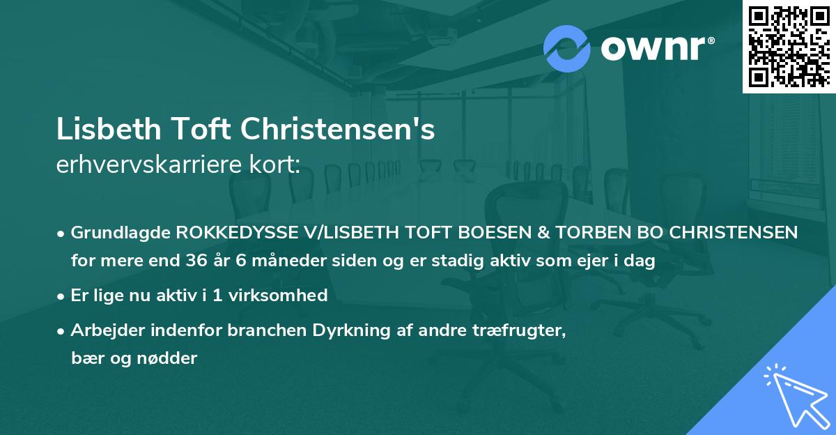 Lisbeth Toft Christensen's erhvervskarriere kort