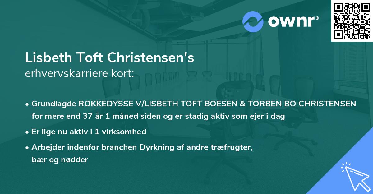 Lisbeth Toft Christensen's erhvervskarriere kort