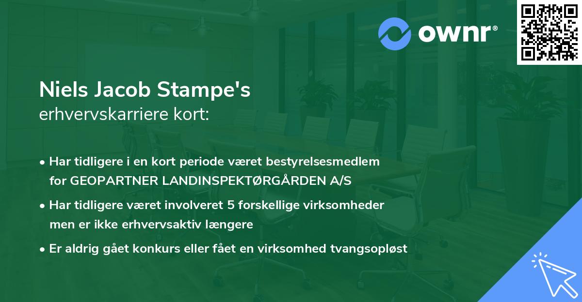 Niels Jacob Stampe's erhvervskarriere kort
