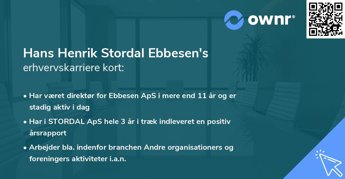 Hans Henrik Stordal Ebbesen's erhvervskarriere kort