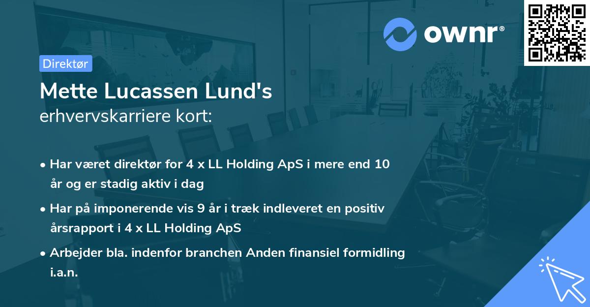Mette Lucassen Lund's erhvervskarriere kort