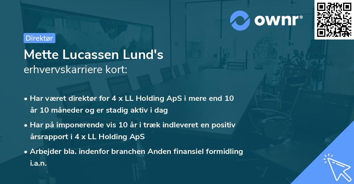 Mette Lucassen Lund's erhvervskarriere kort