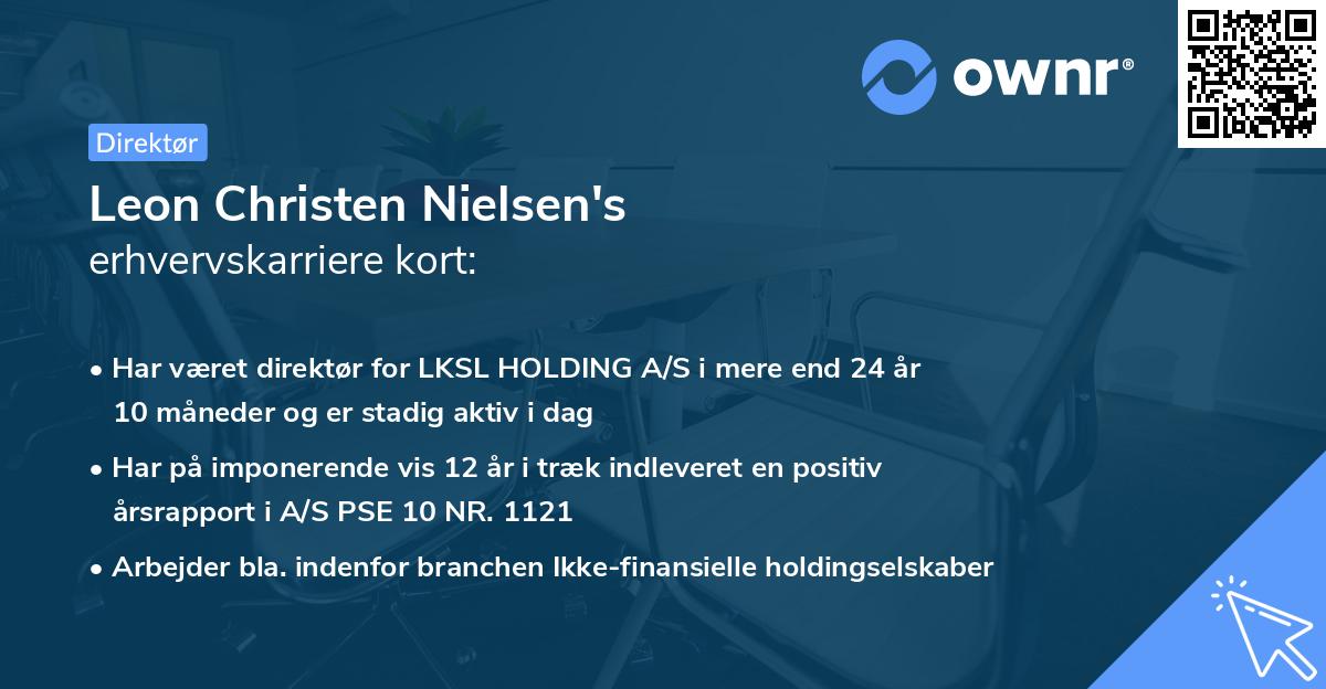 Leon Christen Nielsen's erhvervskarriere kort