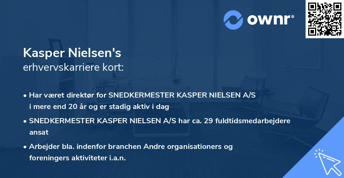 Kasper Nielsen's erhvervskarriere kort