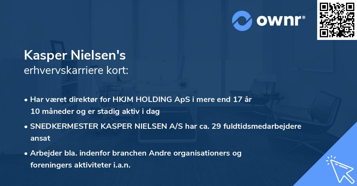 Kasper Nielsen's erhvervskarriere kort
