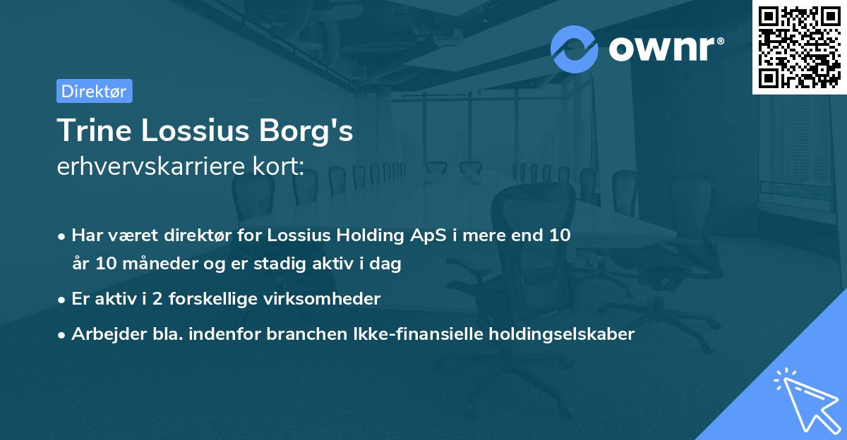 Trine Lossius Borg's erhvervskarriere kort