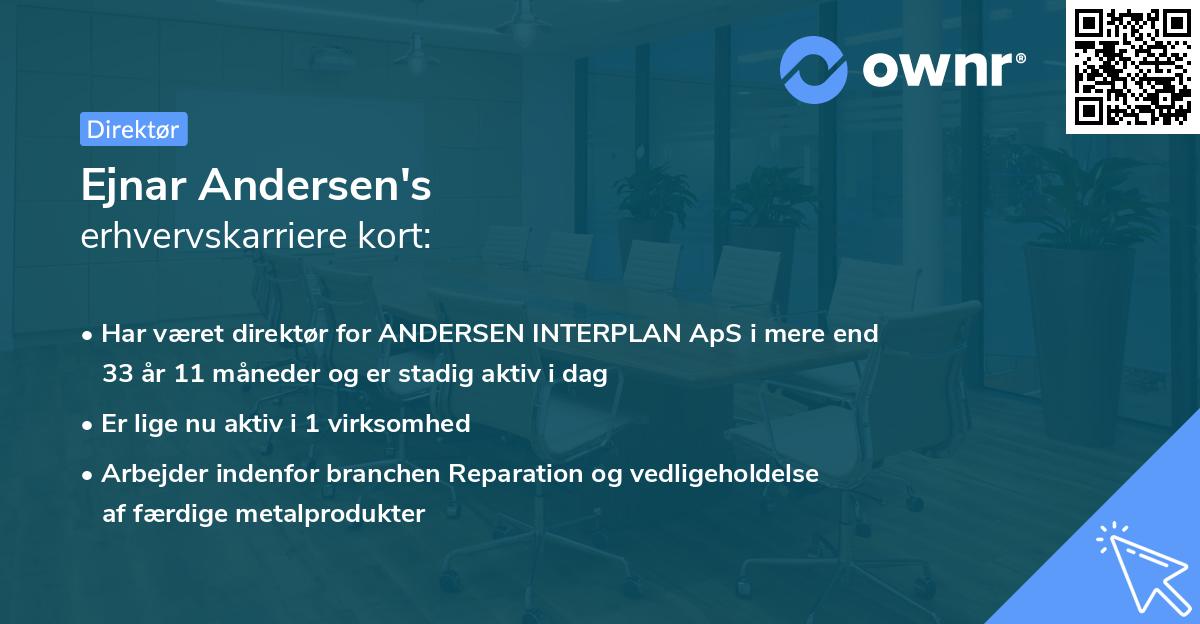 Ejnar Andersen's erhvervskarriere kort